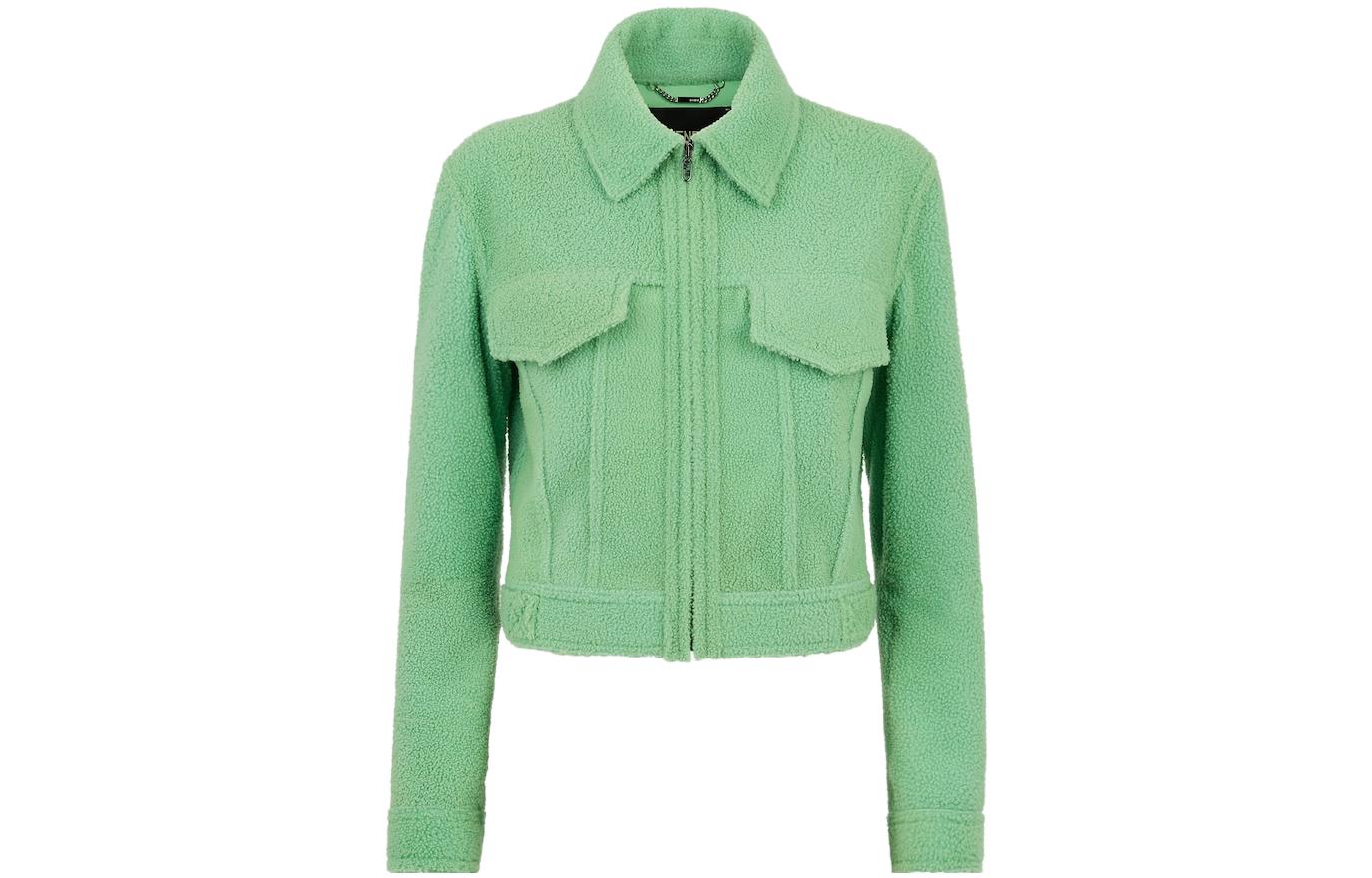 (Women) Fendi SS23 Solid Color Zipper Jacket Green FM5340ANE3F1K9X
