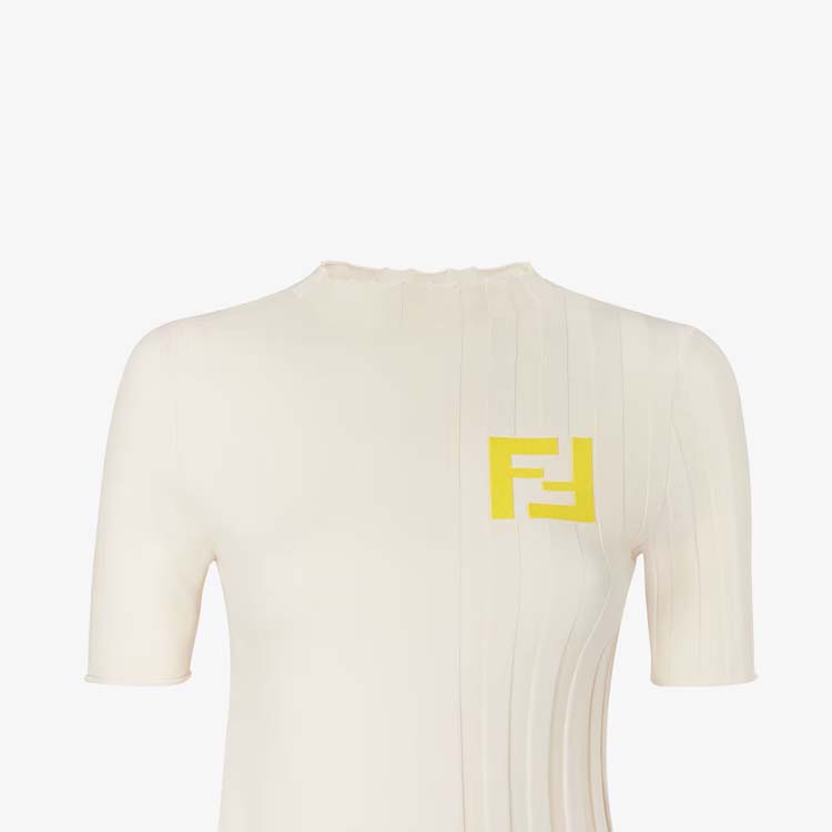 Details for (W) FENDI SS24 米色logo印花修身短袖针织上衣 FZXC37ASOSF1P2N