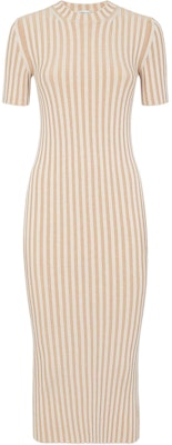(Women) FENDI SS24 Beige Slim Fit Maxi Dress with Logo Embroidery & Stripes. FZDC76ARVJF1PH7 Buy (Women) FENDI SS24 Beige Slim Fit Maxi Dress with Logo Embroidery & Stripes. FZDC76ARVJF1PH7