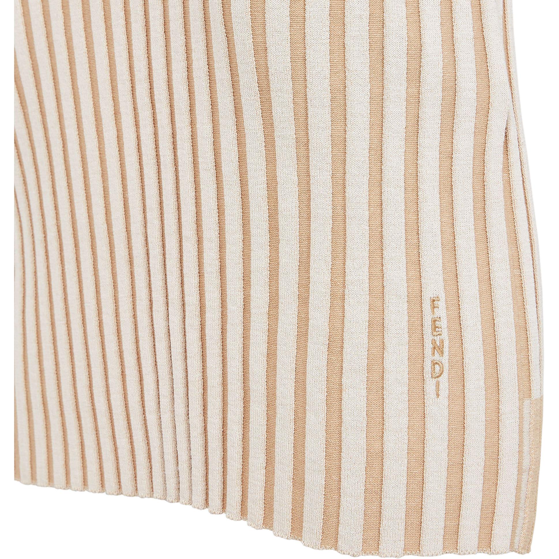 Shop (W) 芬迪 SS24 米色修身长裙，徽标刺绣与条纹设计。 FZDC76ARVJF1PH7