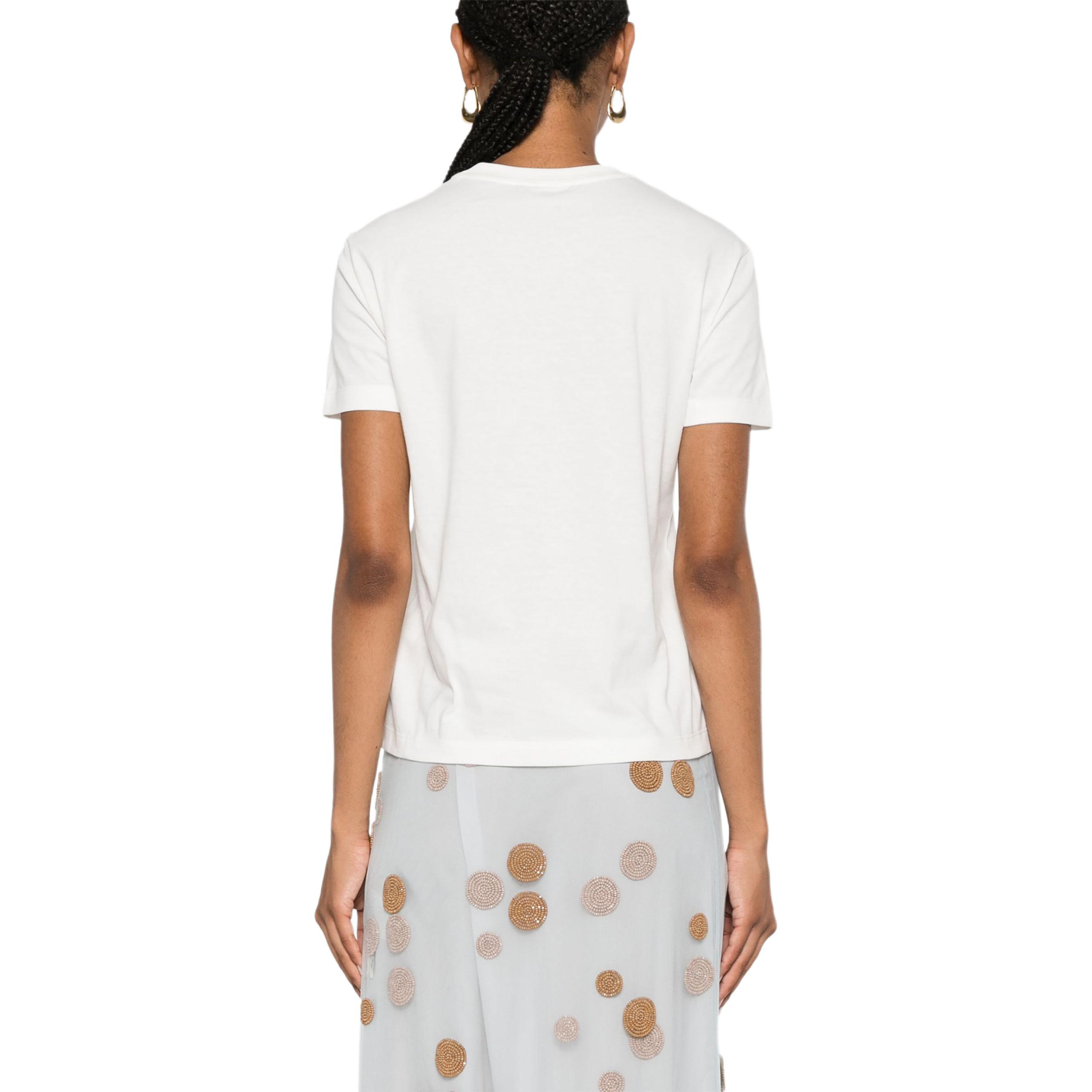 Shop (Women) FENDI SS24  White Logo Crewneck Short-Sleeve T-Shirt. FS7254AT1UF1J7U