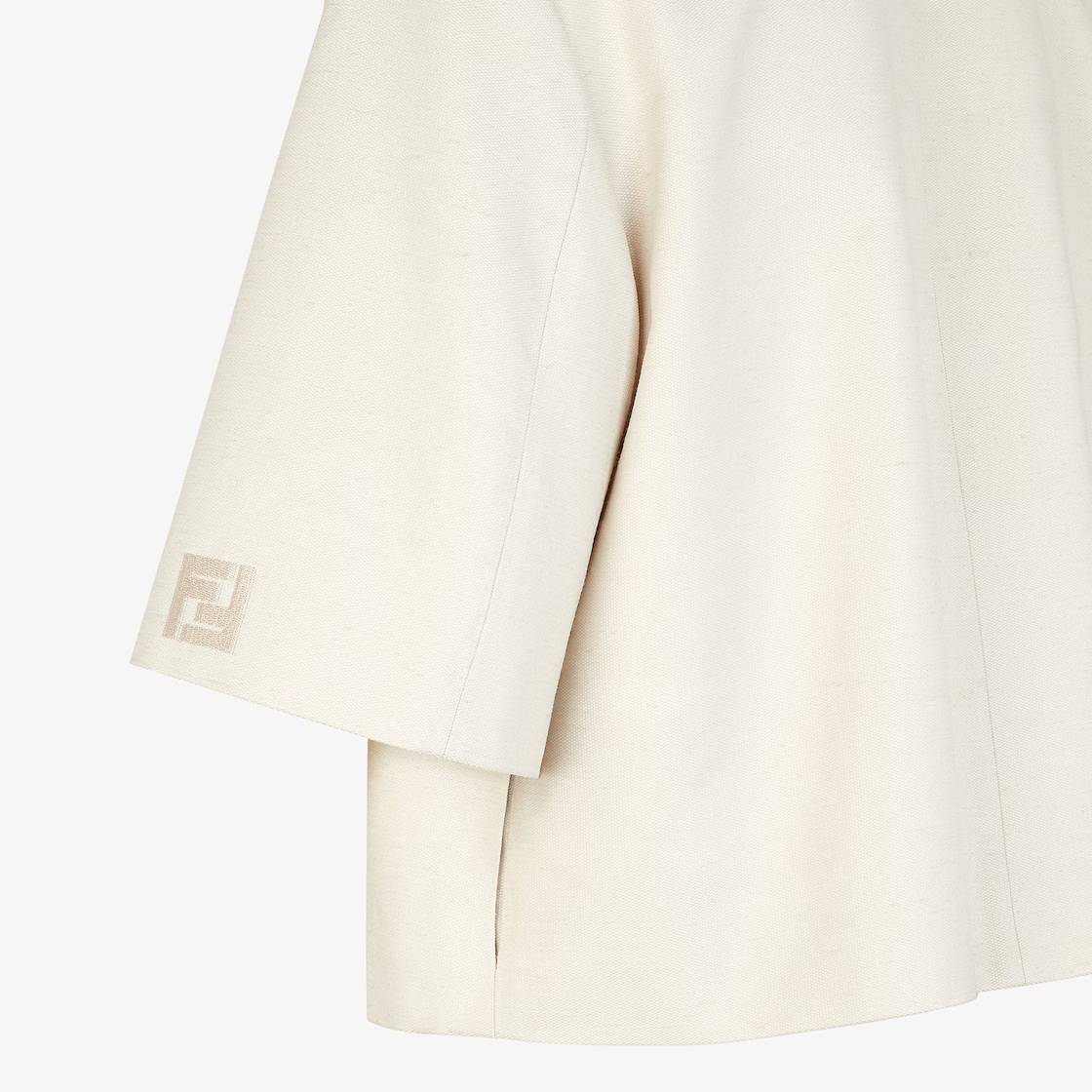 Shop (W) Fendi SS24 米色刺繡Logo針織短袖外套 FJ7531AWZWF1P2N