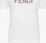 Sizing (W) FENDI SS24 Kaos Wanita Lengan Pendek Logo Putih Crew Neck FS7254AS8GF0ZNM