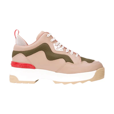 (W) Fendi T-Rex Leather High Sole 'Colorblock - Pink'
