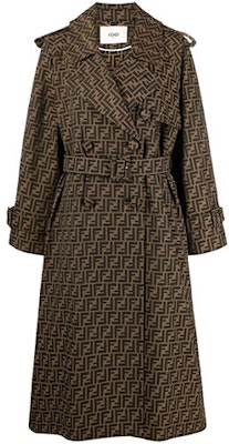 (W) FENDI Mantel Kasual Kerah Cokelat dengan Logo Print. FF8824A5W3F118W Order (W) FENDI Mantel Kasual Kerah Cokelat dengan Logo Print. FF8824A5W3F118W