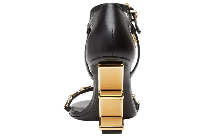 (W) Fendi Versace First Fendace 'Black Leather High-Heeled Sandals' 圖 4