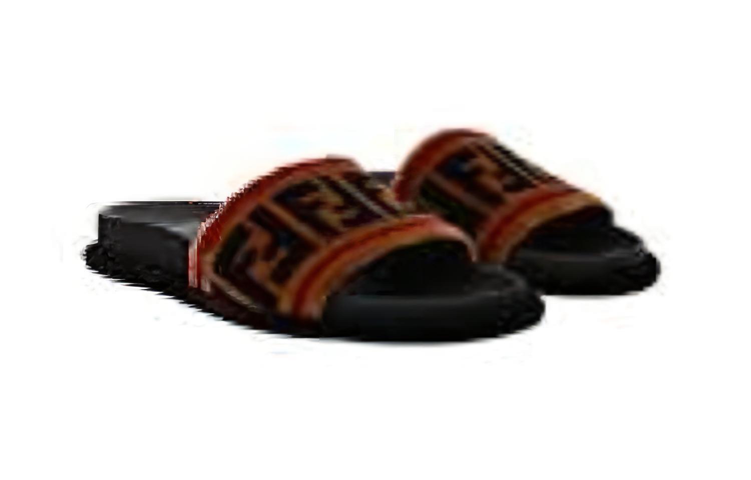 Shop (W) 펜디 우븐 슬라이드 (블랙/브라운/레드) 8X6638-A0IS-F10DA