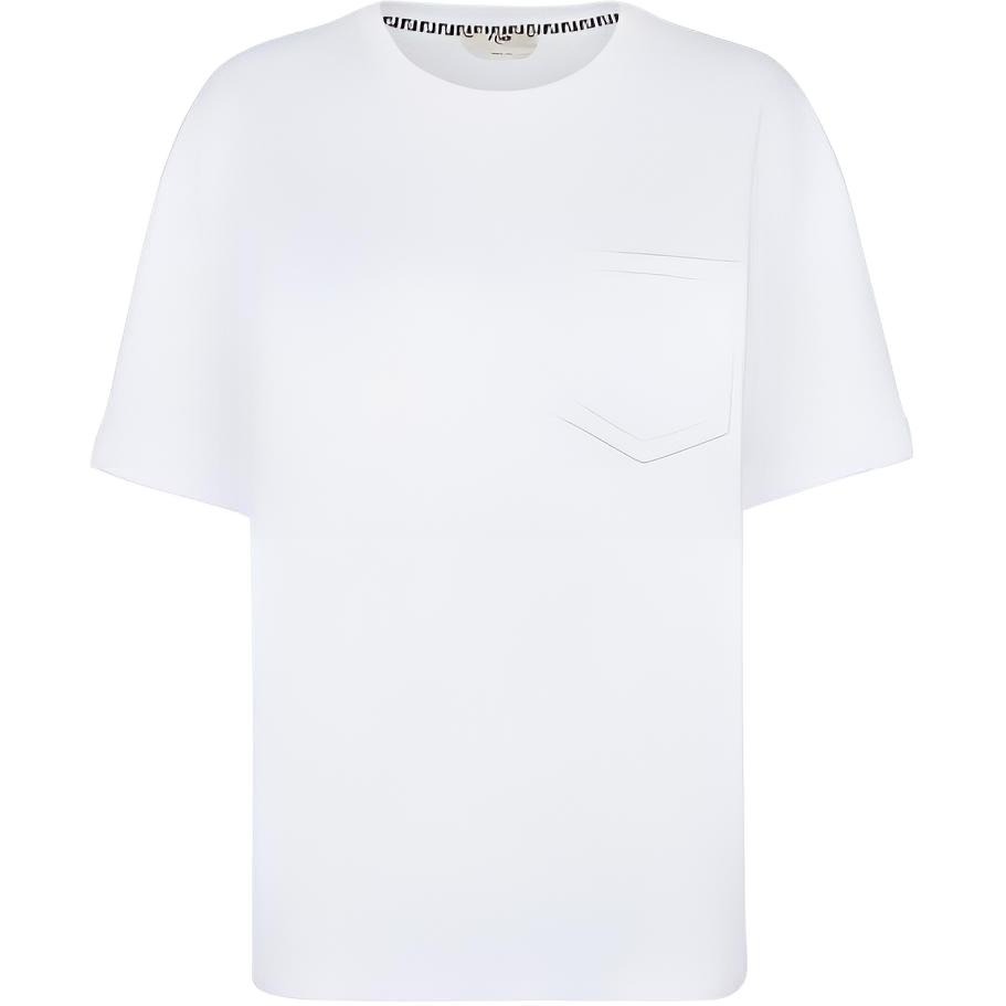 (Women) FENDI White Oversized Dropped-Shoulder Crewneck T-Shirt FS7375AFLDF0ZNM