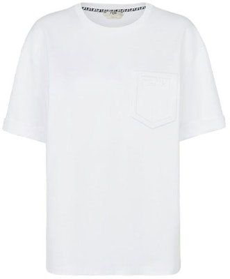 (Women) FENDI White Oversized Dropped-Shoulder Crewneck T-Shirt FS7375AFLDF0ZNM Order (Women) FENDI White Oversized Dropped-Shoulder Crewneck T-Shirt FS7375AFLDF0ZNM