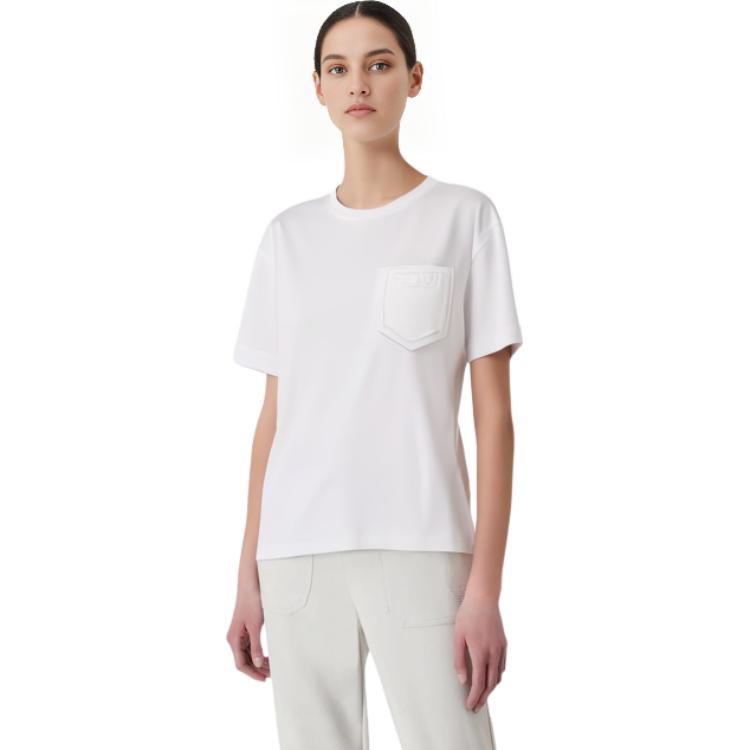 Purchase (Women) FENDI White Oversized Dropped-Shoulder Crewneck T-Shirt FS7375AFLDF0ZNM
