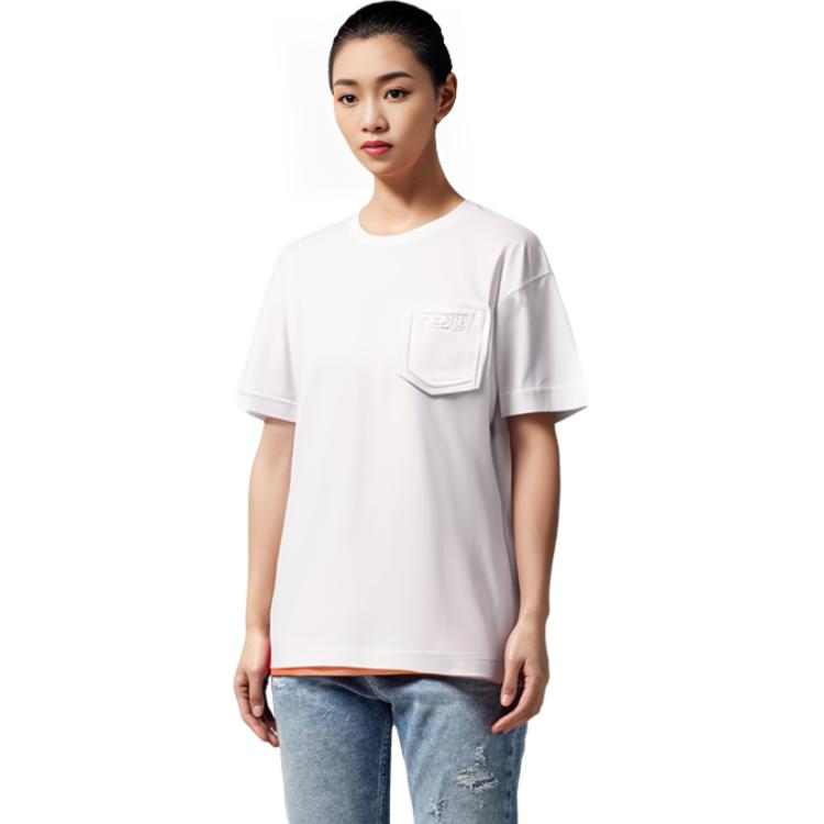 Cheap (Women) FENDI White Oversized Dropped-Shoulder Crewneck T-Shirt FS7375AFLDF0ZNM