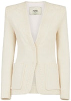 (Women) FENDI White Solid Cotton Blazer Jacket SS21 FZJ578AF4RF0ZNM (Women) FENDI White Solid Cotton Blazer Jacket SS21 FZJ578AF4RF0ZNM