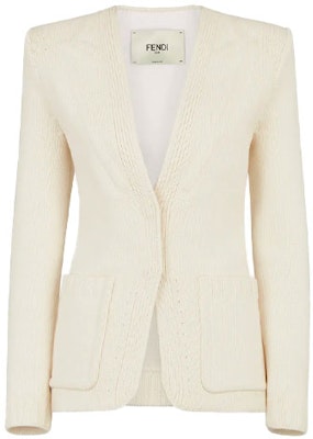 (Women) FENDI White Solid Cotton Blazer Jacket SS21 FZJ578AF4RF0ZNM Order (Women) FENDI White Solid Cotton Blazer Jacket SS21 FZJ578AF4RF0ZNM