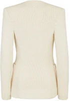 Lookbook (Women) FENDI White Solid Cotton Blazer Jacket SS21 FZJ578AF4RF0ZNM