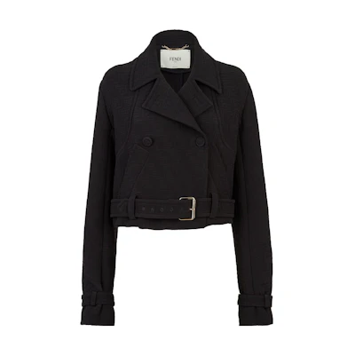 (Women) FENDI Women’s Double-Breasted Slim Fit Casual Jacket Black. FJ7456AXASF0GME