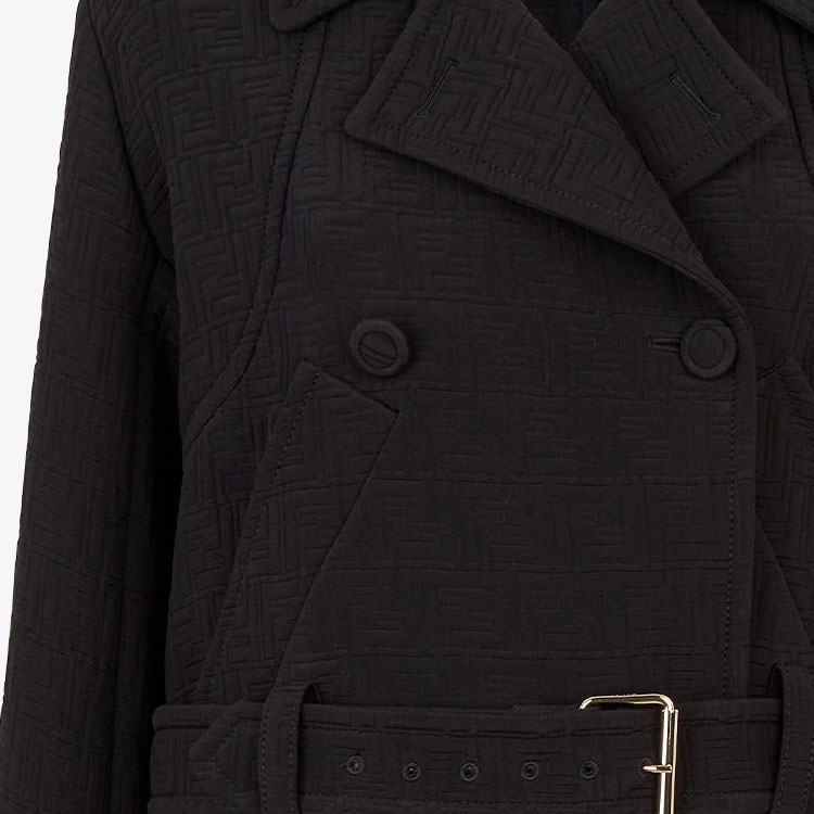 Details for (W) FENDI 女士黑色修身双排扣休闲外套。 FJ7456AXASF0GME