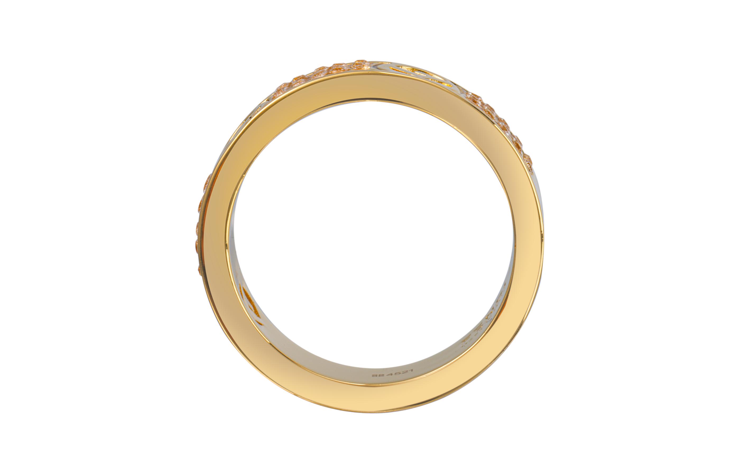 (Women) FENDI Women’s Gold Crystal Embellished Hollow F Brass Ring. 8AG9296DMF089U