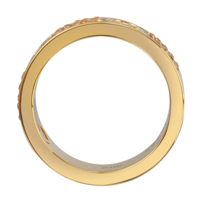 (Women) FENDI Women’s Gold Crystal Embellished Hollow F Brass Ring. 8AG9296DMF089U