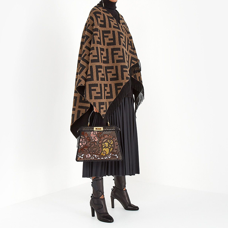 (Women) FENDI Wool Cape Shawl Knit Scarf FXX715AEOWF0QT1 圖 5