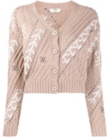 (Women) FENDI Wool Cardigan Sweater with Pattern and Button Closure in Camel. FZC611AAERF19EK (Women) FENDI Wool Cardigan Sweater with Pattern and Button Closure in Camel. FZC611AAERF19EK