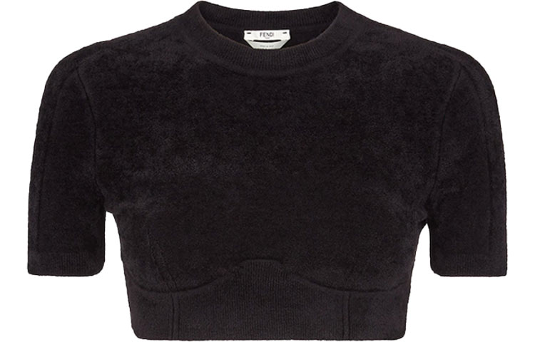 Order (Women) FENDI x SKIMS Black Crew Neck Short Sleeve Shapewear T-Shirt. FZX743AGINF0GME