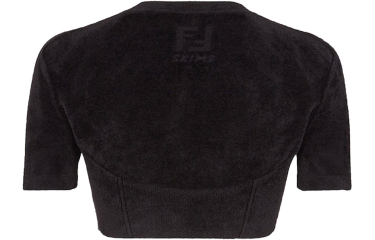 Lookbook (Women) FENDI x SKIMS Black Crew Neck Short Sleeve Shapewear T-Shirt. FZX743AGINF0GME