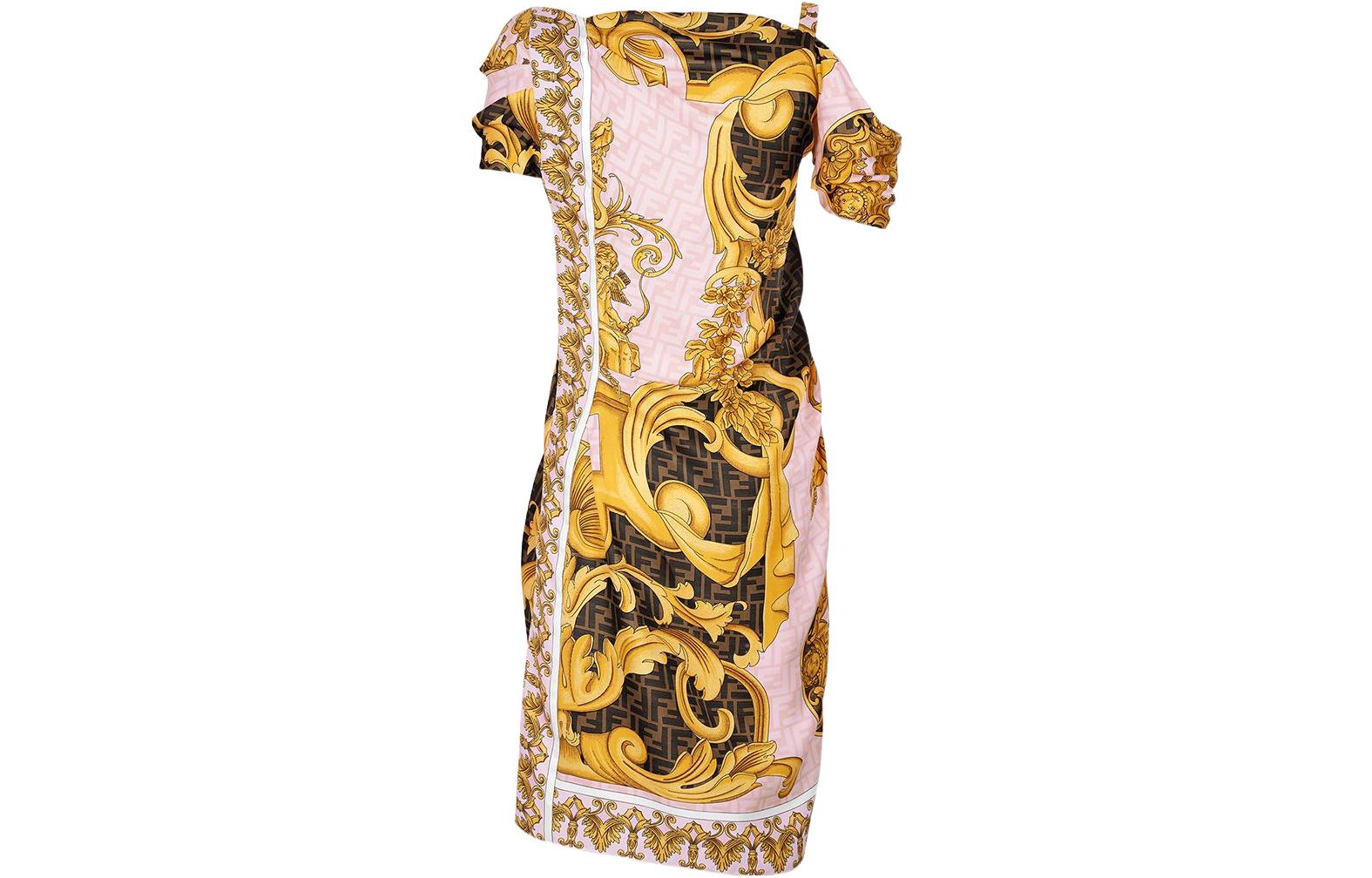 Lookbook (W) FENDI x VERSACE SS22 几何花卉拼接连衣裙 黄色 FDB757AIE3F1H3Y