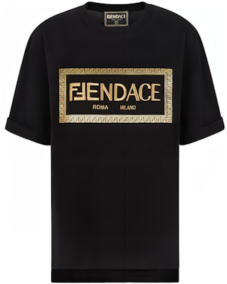 (Women) FENDI x VERSACE SS22 Logo Patch Short Sleeve T-Shirt Women Black FS7900AJKLF0GME Buy (Women) FENDI x VERSACE SS22 Logo Patch Short Sleeve T-Shirt Women Black FS7900AJKLF0GME