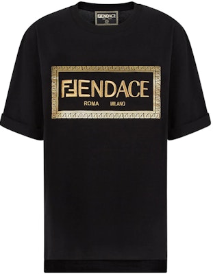 (Women) FENDI x VERSACE SS22 Logo Patch Short Sleeve T-Shirt Women Black FS7900AJKLF0GME Order (Women) FENDI x VERSACE SS22 Logo Patch Short Sleeve T-Shirt Women Black FS7900AJKLF0GME