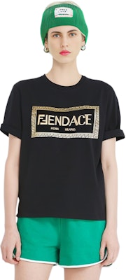 (Women) FENDI x VERSACE SS22 Logo Patch Short Sleeve T-Shirt Women Black FS7900AJKLF0GME Purchase (Women) FENDI x VERSACE SS22 Logo Patch Short Sleeve T-Shirt Women Black FS7900AJKLF0GME
