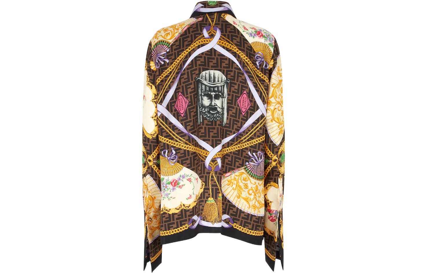 (Women) FENDI VERSACE SS22 Silk Long Sleeve Shirt Multicolor FS7891AIE4F118W 圖 3