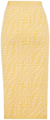 (W) FENDI Falda Midi Amarilla con Cintura Elástica Estilo Casual. FZQ637AGF1F1DO6 Lookbook (W) FENDI Falda Midi Amarilla con Cintura Elástica Estilo Casual. FZQ637AGF1F1DO6