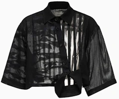 (Women) FENG CHEN WANG Black Short-Sleeve Button-Up Shirt FWS15SR04 (Women) FENG CHEN WANG Black Short-Sleeve Button-Up Shirt FWS15SR04