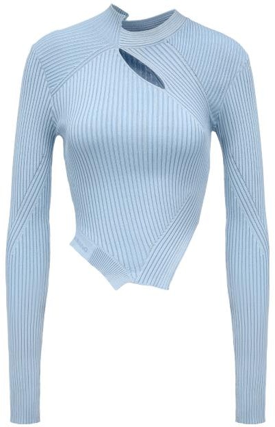 women-feng-chen-wang-blue-short-knitted-long-sleeve-sweater-fws-15-kt-06