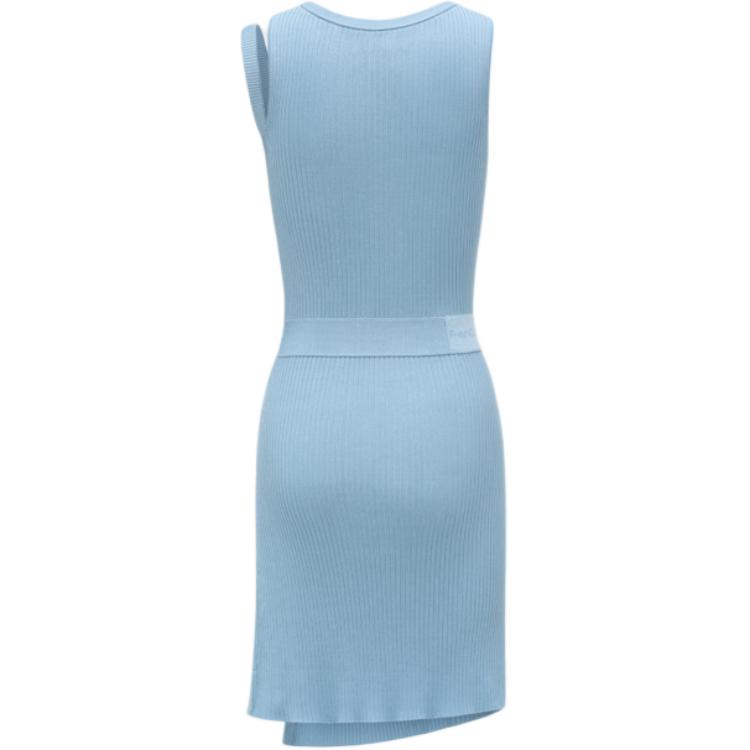 Lookbook (W) Vestido Midi Azul sin Mangas Feng Chen Wang con Diseño Cortado. FWS17KT10