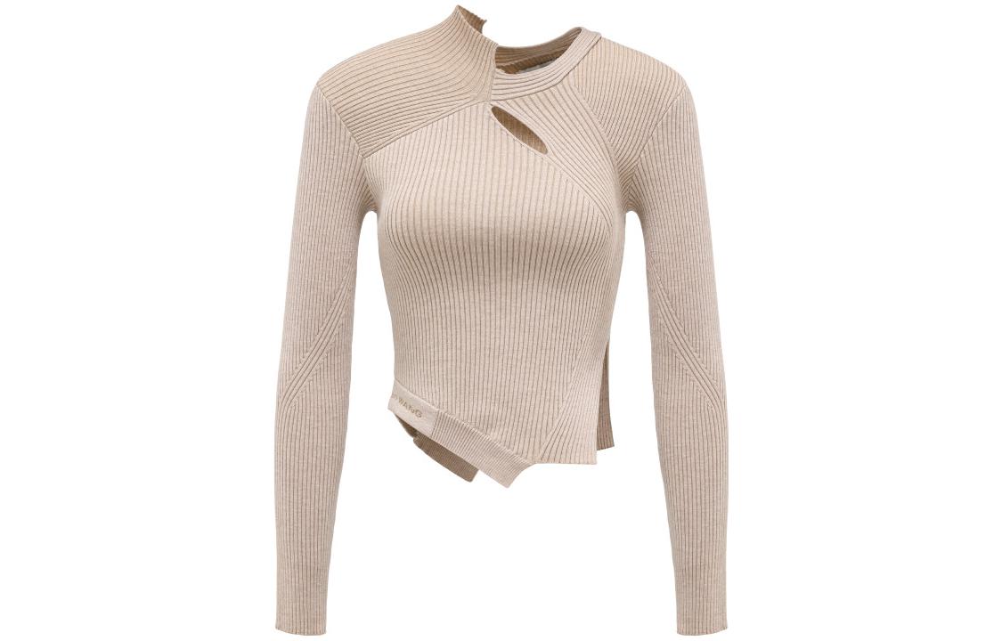 Order (W) Feng Chen Wang Suéter de Punto con Cortes Irregulares - Diseño Color Sólido FWF16KT14B