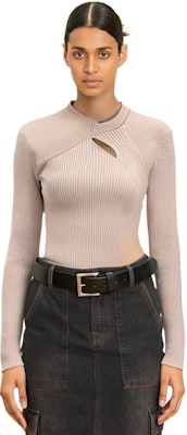 (W) Feng Chen Wang Suéter de Punto con Cortes Irregulares - Diseño Color Sólido FWF16KT14B Sizing (W) Feng Chen Wang Suéter de Punto con Cortes Irregulares - Diseño Color Sólido FWF16KT14B