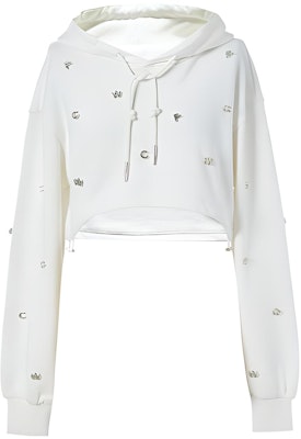 (W) Sudadera con capucha blanca Feng Chen Wang con estampado de letras. FF12HOO415 Buy (W) Sudadera con capucha blanca Feng Chen Wang con estampado de letras. FF12HOO415