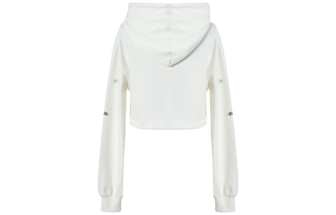 Lookbook (W) Sudadera con capucha blanca Feng Chen Wang con estampado de letras. FF12HOO415