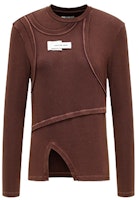 (Women) Feng Chen Wang Logo Print Slim Fit Pullover Knit Sweater Red Brown FWF18LS04 (Women) Feng Chen Wang Logo Print Slim Fit Pullover Knit Sweater Red Brown FWF18LS04