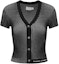 Buy (W) Camiseta Negra de Punto a Rayas con Cuello en V Feng Chen Wang. FWS17KT21
