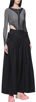 (W) Feng Chen Wang SS22 Top de Punto Negro Slim-Fit con Rayas y Cuello Redondo. FWS13KT03 Purchase (W) Feng Chen Wang SS22 Top de Punto Negro Slim-Fit con Rayas y Cuello Redondo. FWS13KT03