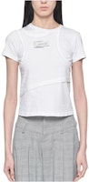 (Women) FENG CHEN WANG SS22 Letter Patch Crewneck Short Sleeve T-Shirt White (Womens). FWS13TS06 (Women) FENG CHEN WANG SS22 Letter Patch Crewneck Short Sleeve T-Shirt White (Womens). FWS13TS06