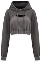 (Women) Feng Chen Wang SS23 Dark Gray Cut-Out Terry Hoodie. FWS15HD01B (Women) Feng Chen Wang SS23 Dark Gray Cut-Out Terry Hoodie. FWS15HD01B