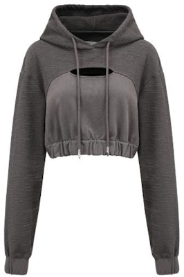 (W) Feng Chen Wang SS23 Sudadera Oscura con Recortes de Terry. FWS15HD01B Order (W) Feng Chen Wang SS23 Sudadera Oscura con Recortes de Terry. FWS15HD01B