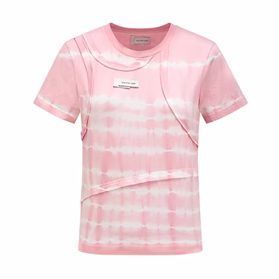 (Women) Feng Chen Wang Tie-Dye Deconstructed Crewneck T-Shirt Pink FWS17TS03