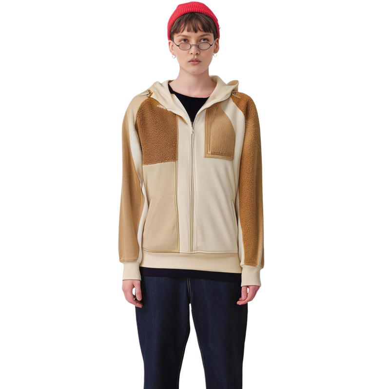 Lookbook (W) Feng Chen Wang x UGG Patchwork Hoodie Beige Lelaki & Wanita 1143272