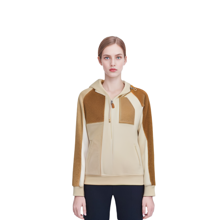 Shop (W) Feng Chen Wang x UGG Patchwork Hoodie Beige Lelaki & Wanita 1143272