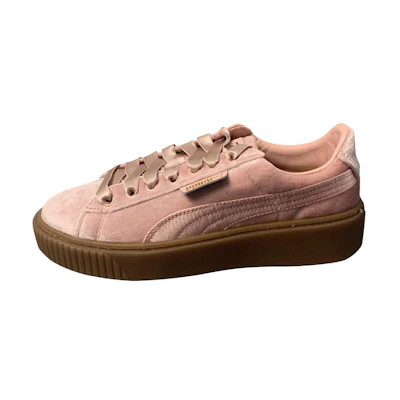 (W) Puma Suede Platform Pink Skateboarding Shoes Pink
