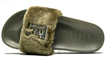 Shop (Women) Fenty Fur Slide 'Burnt Olive' 367089-01
